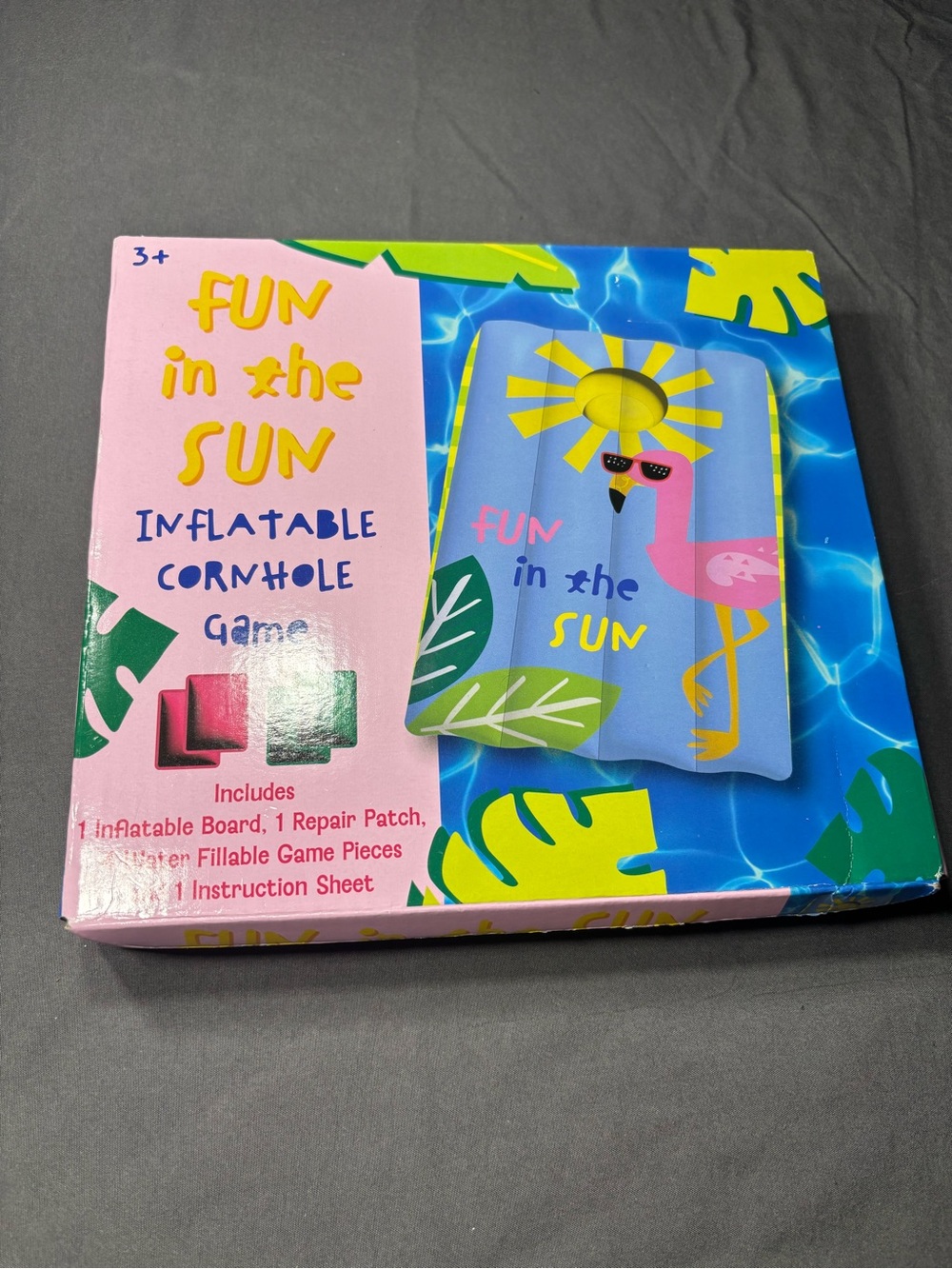 New Fun in the Sun Inflatable Cornhole Game - Pink & Blue
